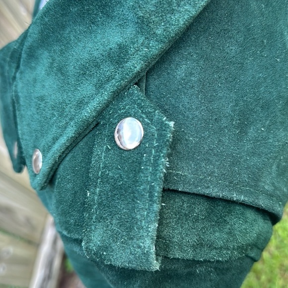 Carrie Hoxton ‘Brando’ green suede moto jacket, size 10UK (6US) - Picture 6 of 12